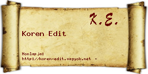 Koren Edit névjegykártya